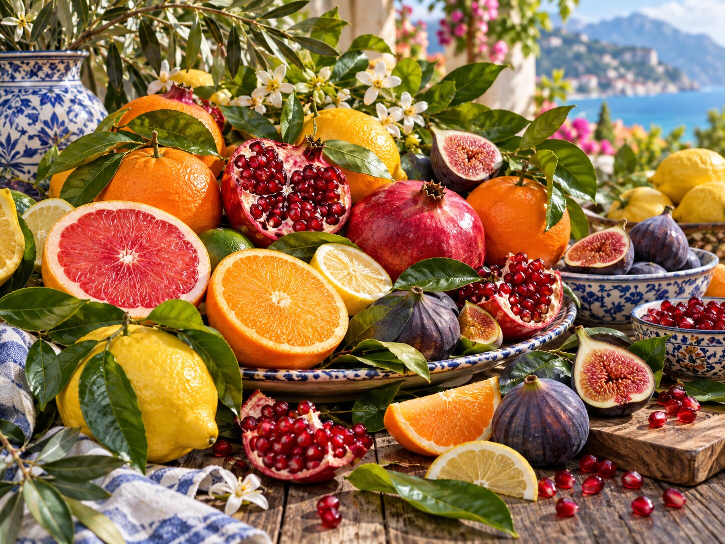 Citrus Pomegranate Still Life colourful online jigsaw puzzle